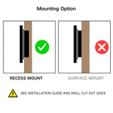 TEHOME 16-in x 24-in Recessed Mount Matte Black Mirrored Medicine Cabinet