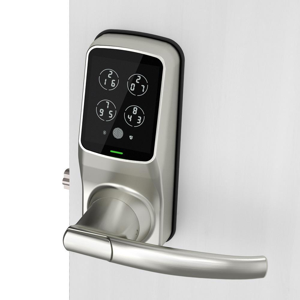 Model-S Satin Nickel Smart Touchscreen Keypad Door Latch Lock with Bluetooth - Super Arbor