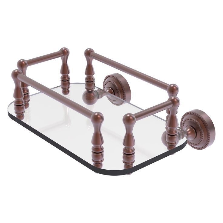 Allied Brass Dottingham Collection Wall Mounted Glass Guest Towel Tray in Matte Black