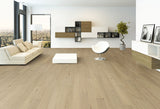 allen + roth White oak Yosemite hardwood flooring — installed room view