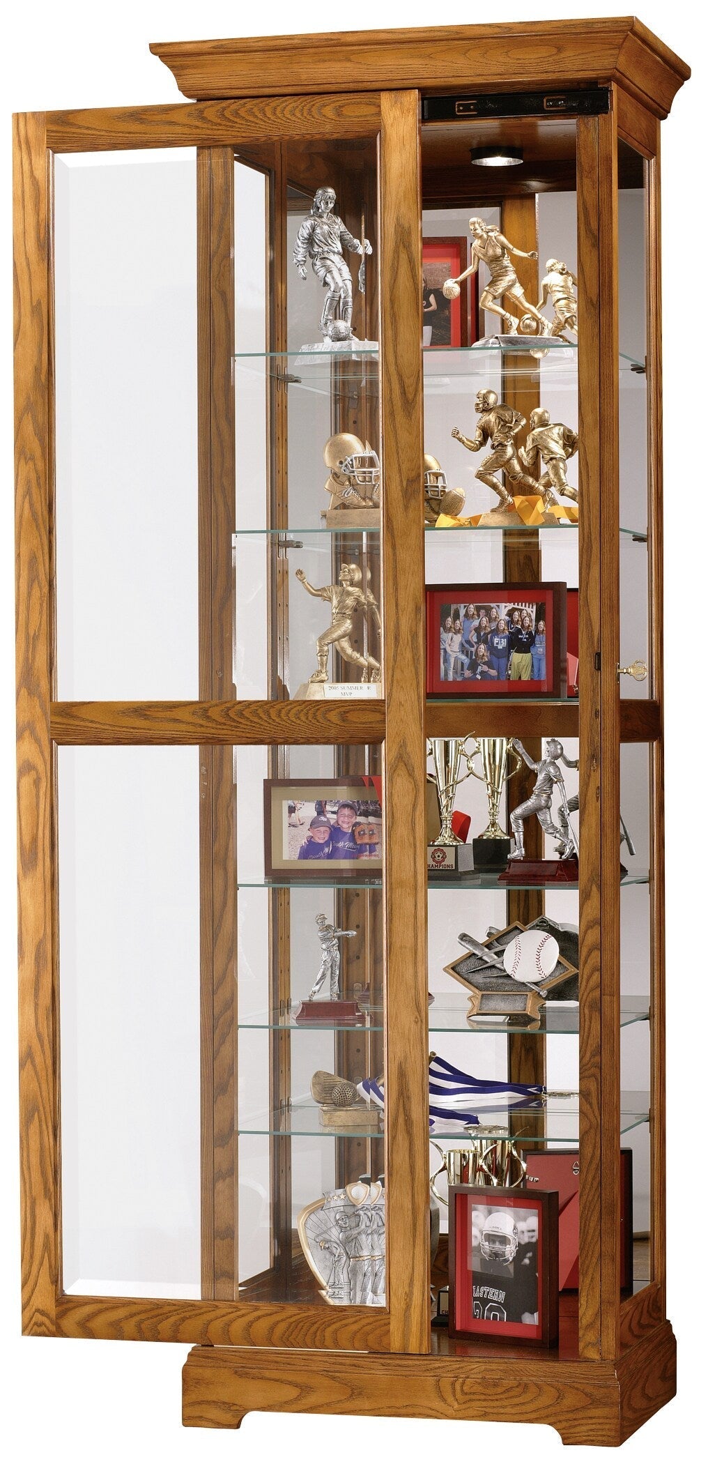 Howard Miller Traditional Legacy Oak Wood Oak Curio Cabinet