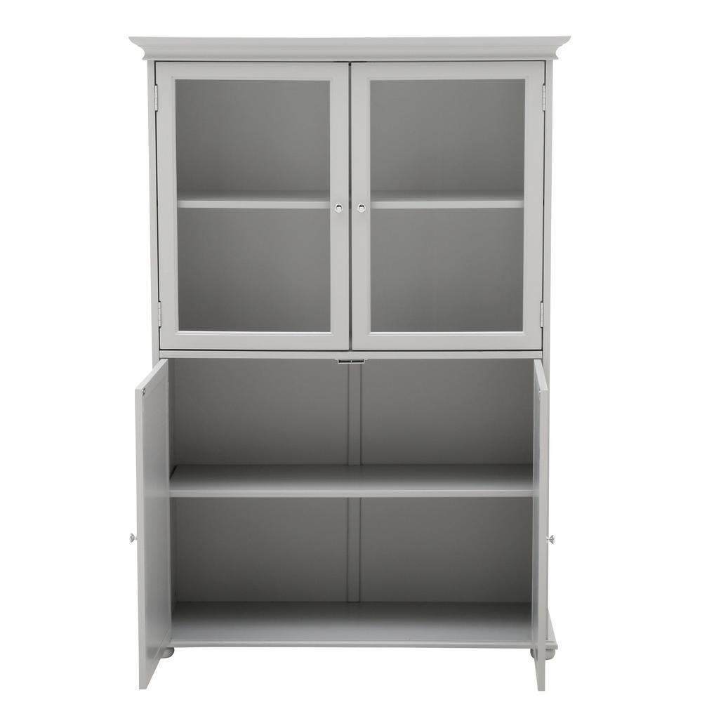 Hampton Harbor 36 in. W x 14 in. D x 52-1/2 in. H Linen Storage Cabinet in Dove Grey - Super Arbor