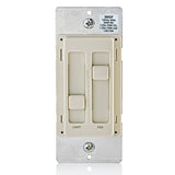Leviton SureSlide 1.5-Amp 300-Watt Dual Quiet Fan Speed Control and Dimmer, Single Pole, White