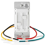 Leviton SureSlide 1.5-Amp 300-Watt Dual Quiet Fan Speed Control and Dimmer, Single Pole, White