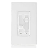 Leviton SureSlide 1.5-Amp 300-Watt Dual Quiet Fan Speed Control and Dimmer, Single Pole, White