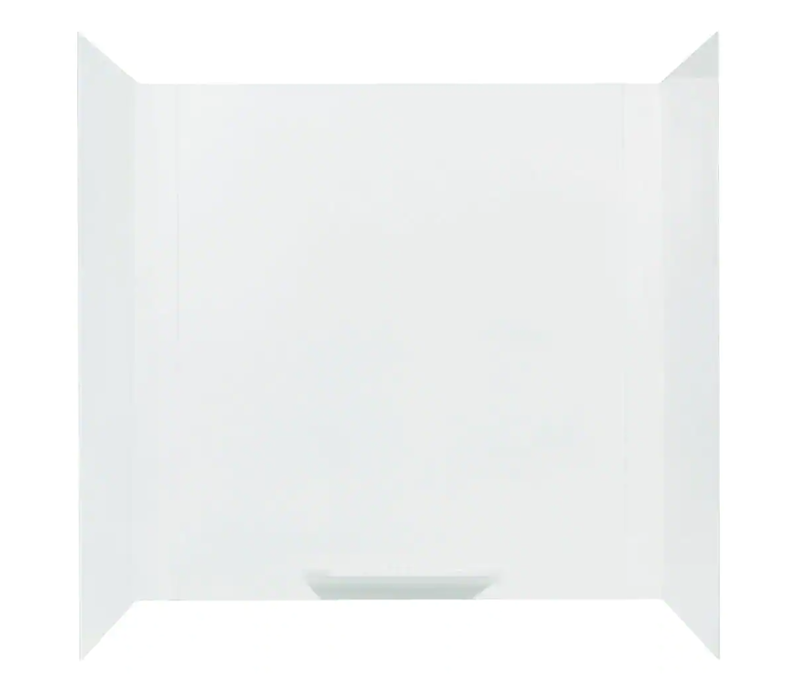 Durawall 30 in. x 60 in. x 58 in. 3-Piece Easy Up Adhesive Alcove Bath Tub Surround in White
