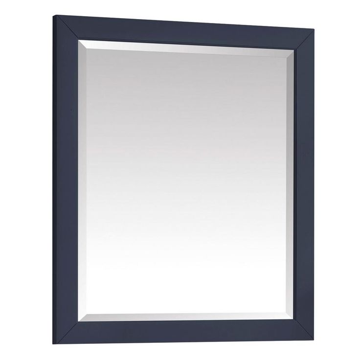 28.00 in. W x 32.00 in. H Framed Rectangular Beveled Edge Bathroom Vanity Mirror in Navy Blue