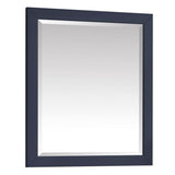 28.00 in. W x 32.00 in. H Framed Rectangular Beveled Edge Bathroom Vanity Mirror in Navy Blue