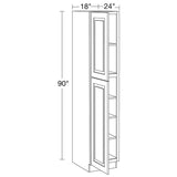 Home Decorators Collection Grayson 18 in. W x 24 in. D x 90 in. H Assembled Plywood Pantry Kitchen Cabinet in Deep Onyx with Soft Close LH