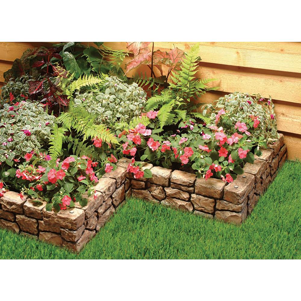 Dalen Products 6 in. x 10 ft. Tan Stone Wall Border - Super Arbor