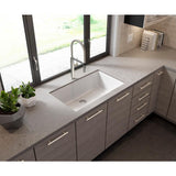 Glacier Bay Drop-in/Undermount Granite Composite 33 in. Single Bowl Kitchen Sink in White - Super Arbor