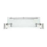 Oval 14.75 in. W Double Glass Wall Shelf with Pre-Installed Rails in Satin Nickel - Super Arbor