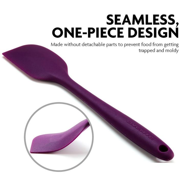 Premium Silicone BPA-Free, Spatula with Stainless Steel Core 500F Heat-Resistant, Non-Stick, Dishwasher Safe, Purple