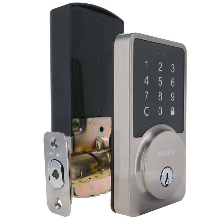 Defiant Square Satin Nickel Smart Wi-Fi Deadbolt Powered By Hubspace