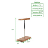 Galvanized Bar Set with Organizer Stand for Perfect Bartending Kit Silver 4-Piece Bar Set Stand