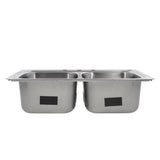 Verse Drop-In Stainless Steel 33 in. 4-Hole Double Bowl Kitchen Sink - Super Arbor