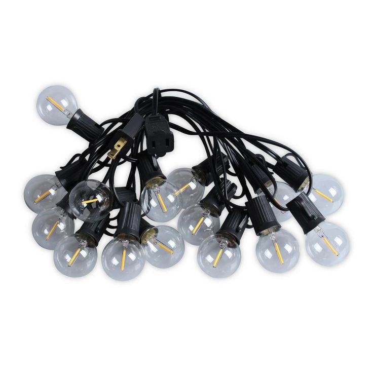 Indoor and Outdoor 50 ft. Black Warm White LED Plug-in String Light, 50-Light Bulbs Included
