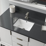 Rene 18.25 in. Undermount Bathroom Sink in White with Pop-Up Drain in Brushed Nickel