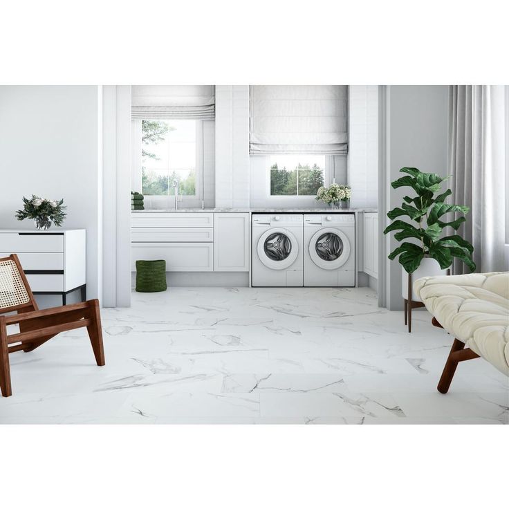 ELIANE Belmar White 12 in. x 24 in. Porcelain Floor and Wall Tile (14  sq. ft. / case)