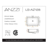 Dahlia Series 7.25 in. Ceramic Undermount Sink Basin in White - Super Arbor