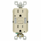 15 Amp Self-Test SmartlockPro Combo Duplex Guide Light and Tamper Resistant GFCI Outlet, White - Super Arbor