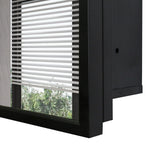 WELLFOR 16-in x 24-in Surface/Recessed Mount Black Mirrored Medicine Cabinet