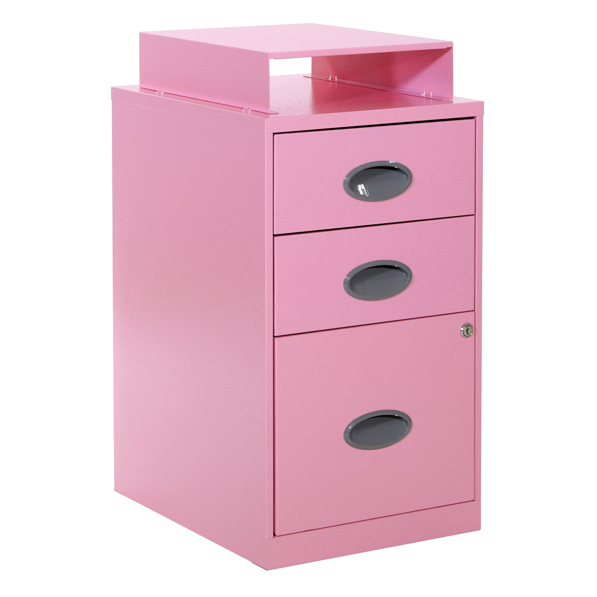 Office Star Products Metal Pink 3-Drawer 14.25-in File Cabinet