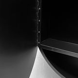 WELLFOR AO 21-in x 31-in Lighted LED Fog Free Surface Mount Black Mirrored Oval Soft Close Medicine Cabinet