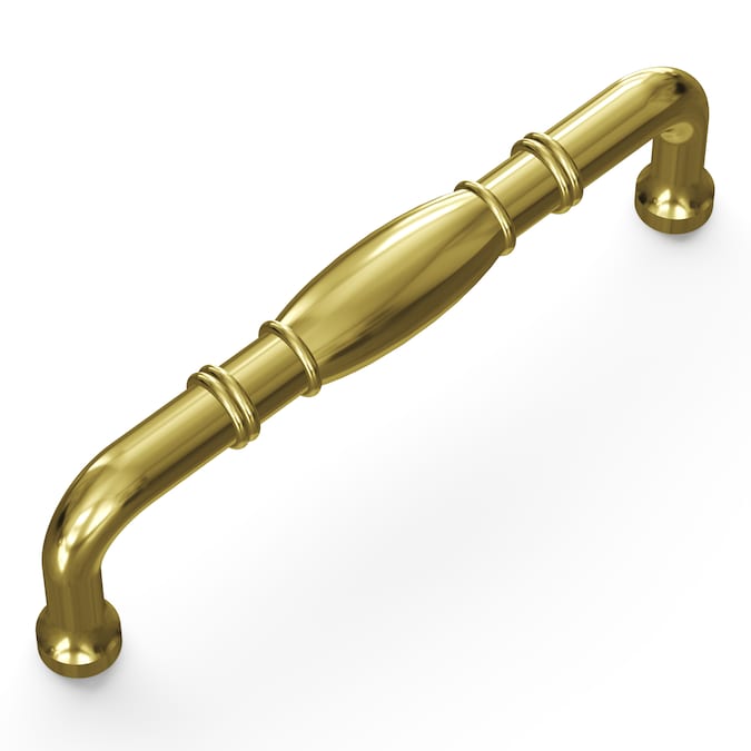 Hickory Hardware Williamsburg 3-3/4-in (96mm) Center to Center Polished Brass Rectangular Handle Drawer Pull