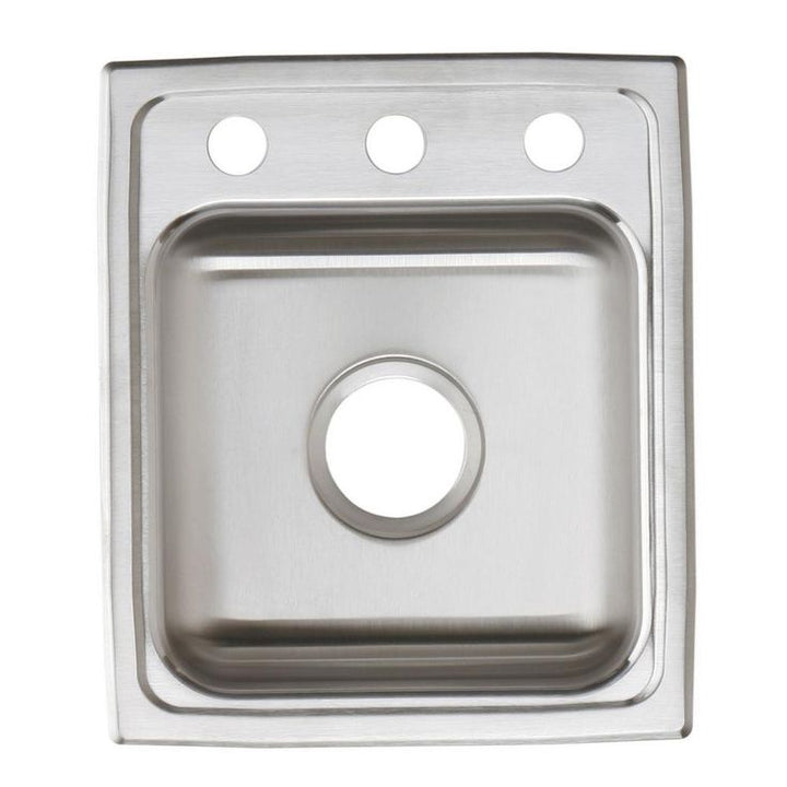 Lustertone Drop-In Stainless Steel 15 in. 3-Hole Single Bowl Bar Sink in Lustrous Highlighted Satin