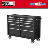 CRAFTSMAN 2000 Series 52-in W x 37.5-in H 10-Drawer Steel Rolling Tool Cabinet (Black)