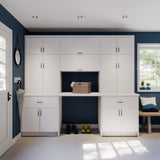Hugo&Borg Lasalle 12-in W x 34.5-in H x 21-in D Bright White Slab 3-Drawer Base Fully Assembled Cabinet (Flat Panel Style)