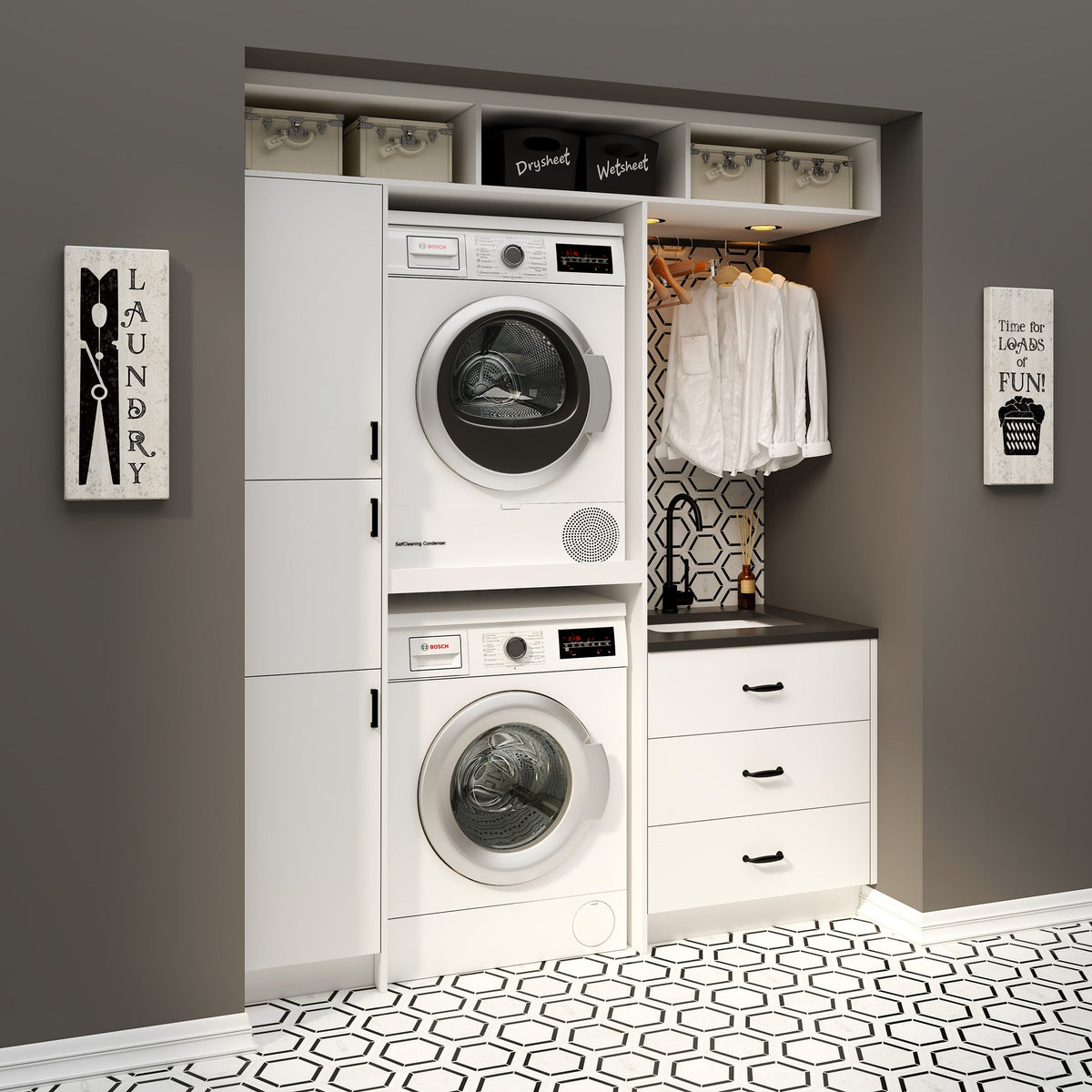 Hugo&Borg Lasalle 27-in W x 34.5-in H x 24-in D Bright White Slab 1-Drawer Base Fully Assembled Cabinet (Flat Panel Slab Style)