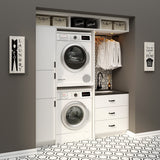 Hugo&Borg Lasalle 36-in W x 34.5-in H x 24-in D Bright White Slab 4-Drawer Base Fully Assembled Cabinet (Flat Panel Style)