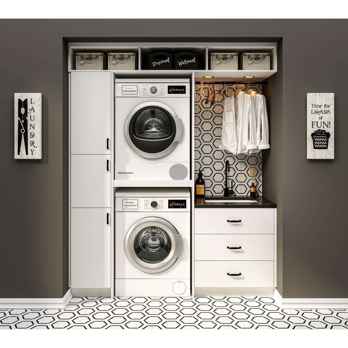 Hugo&Borg Lasalle 21-in W x 34.5-in H x 24-in D Bright White Slab 1-Drawer Base Fully Assembled Cabinet (Flat Panel Slab Style)