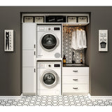 Hugo&Borg Lasalle 30-in W x 34.5-in H x 24-in D Bright White Slab 2-Drawer Base Fully Assembled Cabinet (Flat Panel Style)