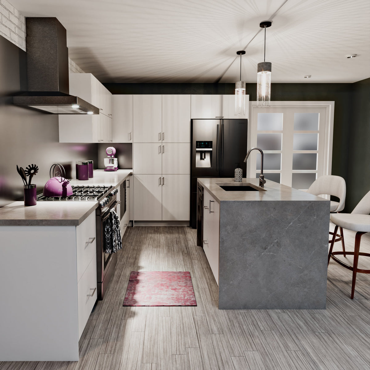 Hugo&Borg Lasalle 24-in W x 40-in H x 14-in D Bright White Slab Diagonal Corner Wall Fully Assembled Cabinet (Flat Panel Slab Style)
