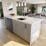 Hugo&Borg Belcourt 36-in W x 14.5-in H x 24-in D Gray Painted 1-Drawer Base Fully Assembled Cabinet (Recessed Panel Style)