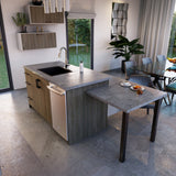 Hugo&Borg Savane 33-in W x 34.5-in H x 24-in D Textmel 4-Drawer Base Fully Assembled Cabinet (Flat Panel Style)