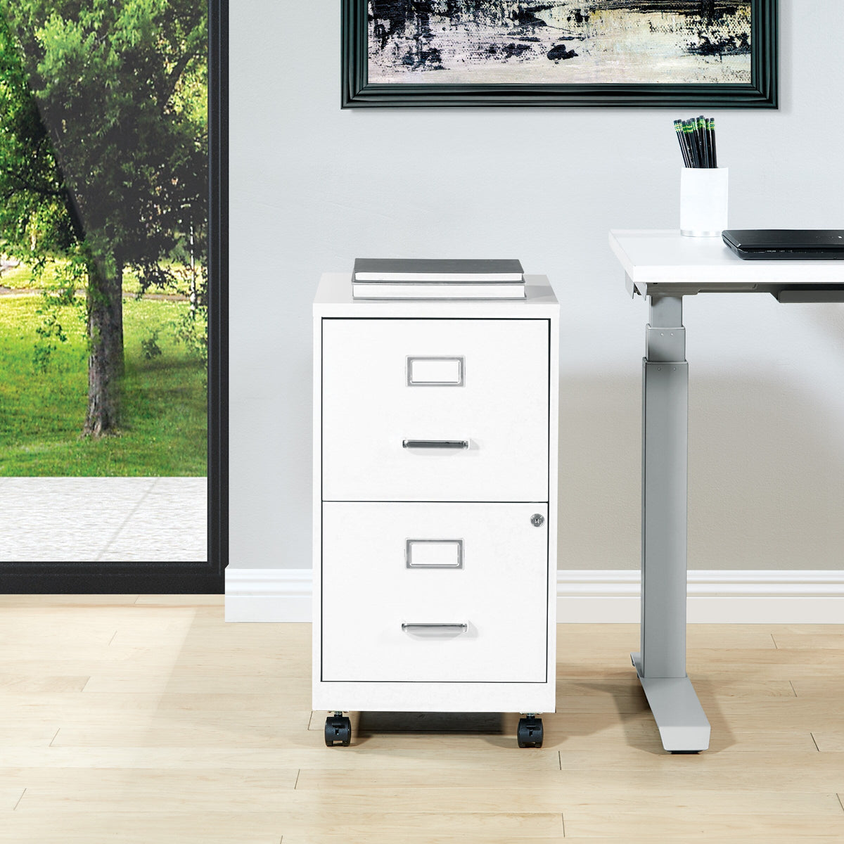 Office Star Products Metal White 2-Drawer 14.25-in File Cabinet
