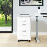 Office Star Products Metal White 2-Drawer 14.25-in File Cabinet