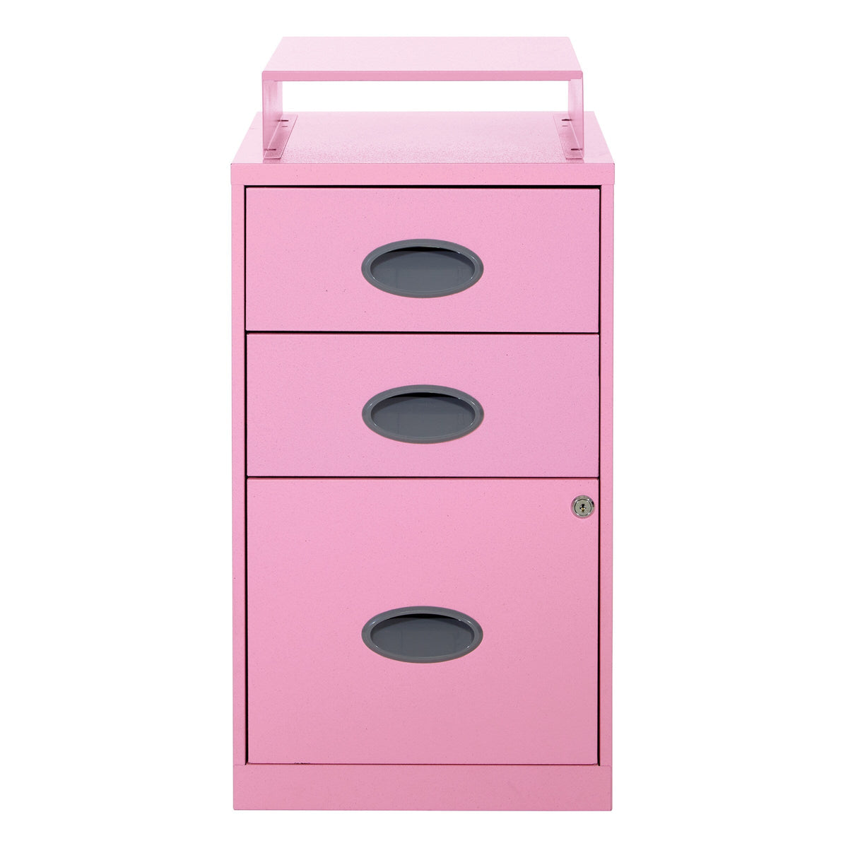 Office Star Products Metal Pink 3-Drawer 14.25-in File Cabinet