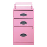 Office Star Products Metal Pink 3-Drawer 14.25-in File Cabinet