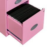 Office Star Products Metal Pink 3-Drawer 14.25-in File Cabinet