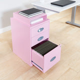 Office Star Products Metal Pink 3-Drawer 14.25-in File Cabinet