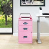 Office Star Products Metal Pink 3-Drawer 14.25-in File Cabinet
