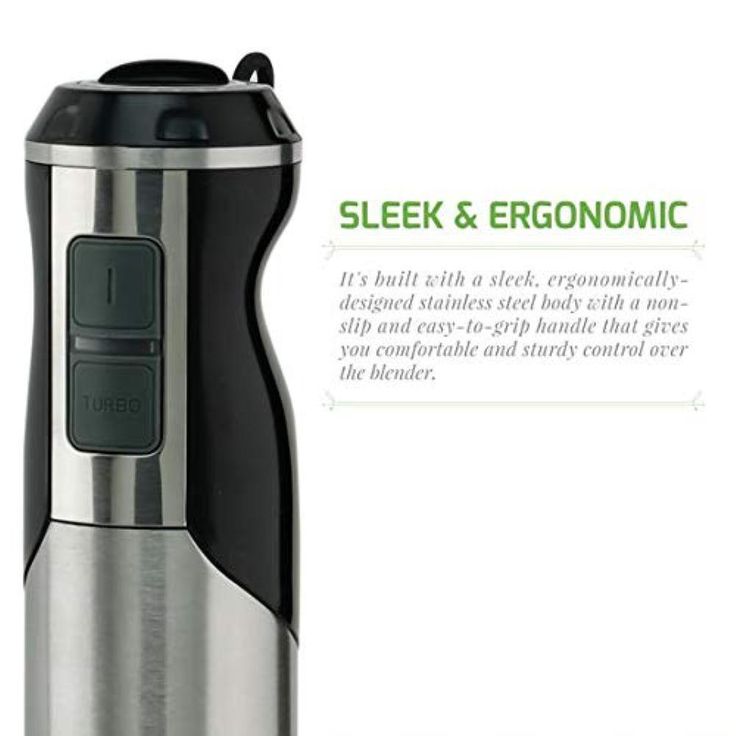 Multi-Purpose Immersion Hand Blender Set-500-Watts, Includes Food Chopper, Egg Whisk, BPA-Free Beaker, Black, 6-Speed