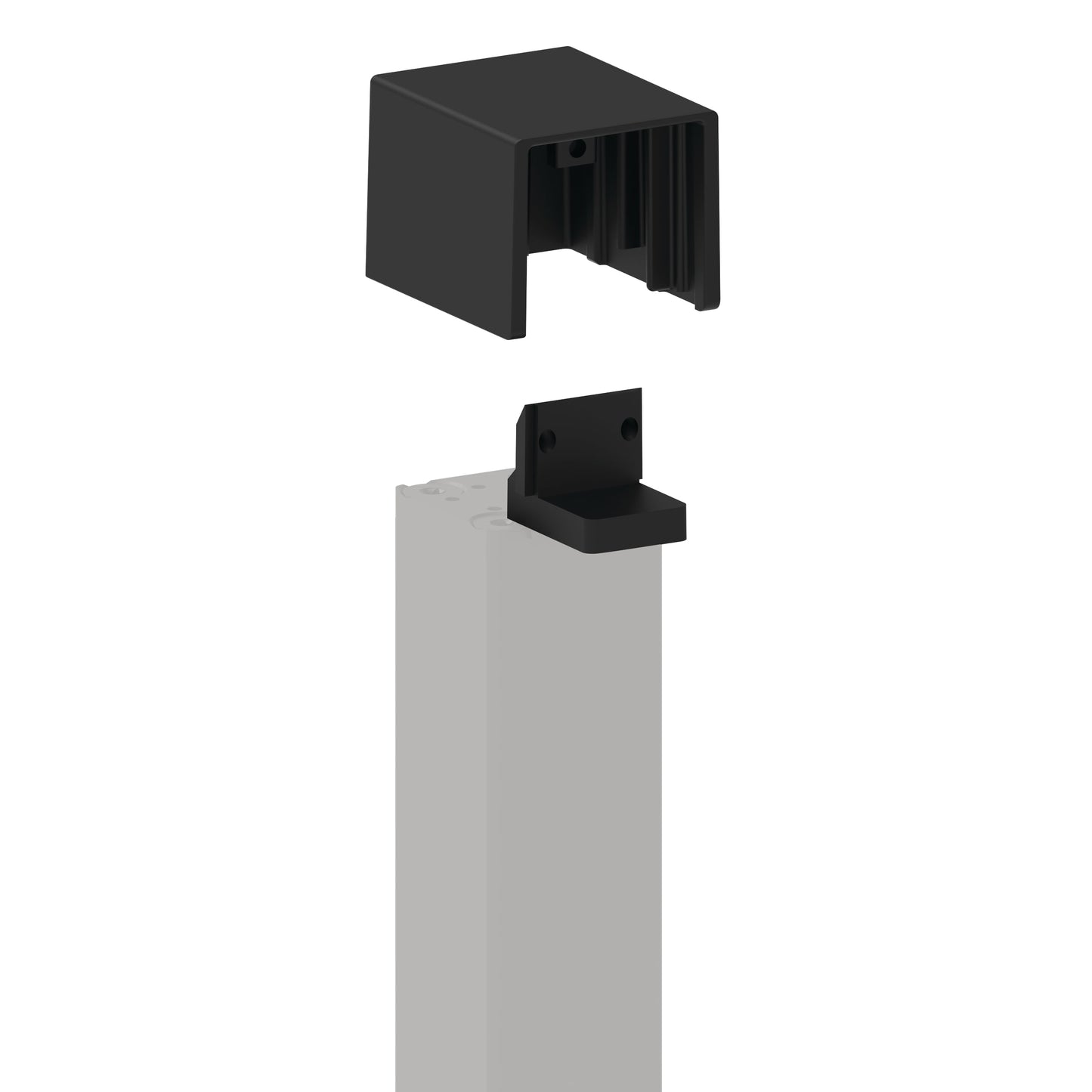 Freedom 5.31-in x 2.76-in Margate End bracket Matte Black Aluminum Post Connector (4-Pack)