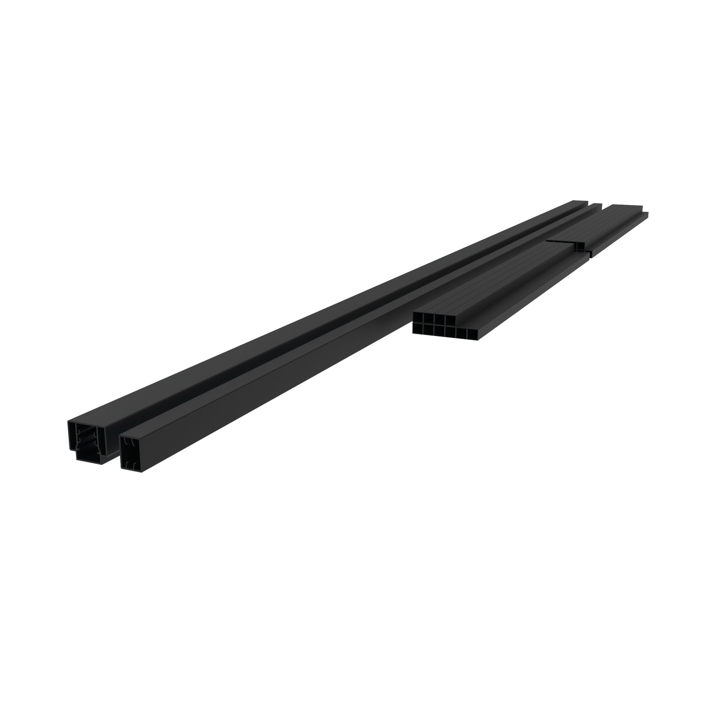 Freedom Margate 8-ft x 36-in Matte Black Aluminum Deck Rail Kit