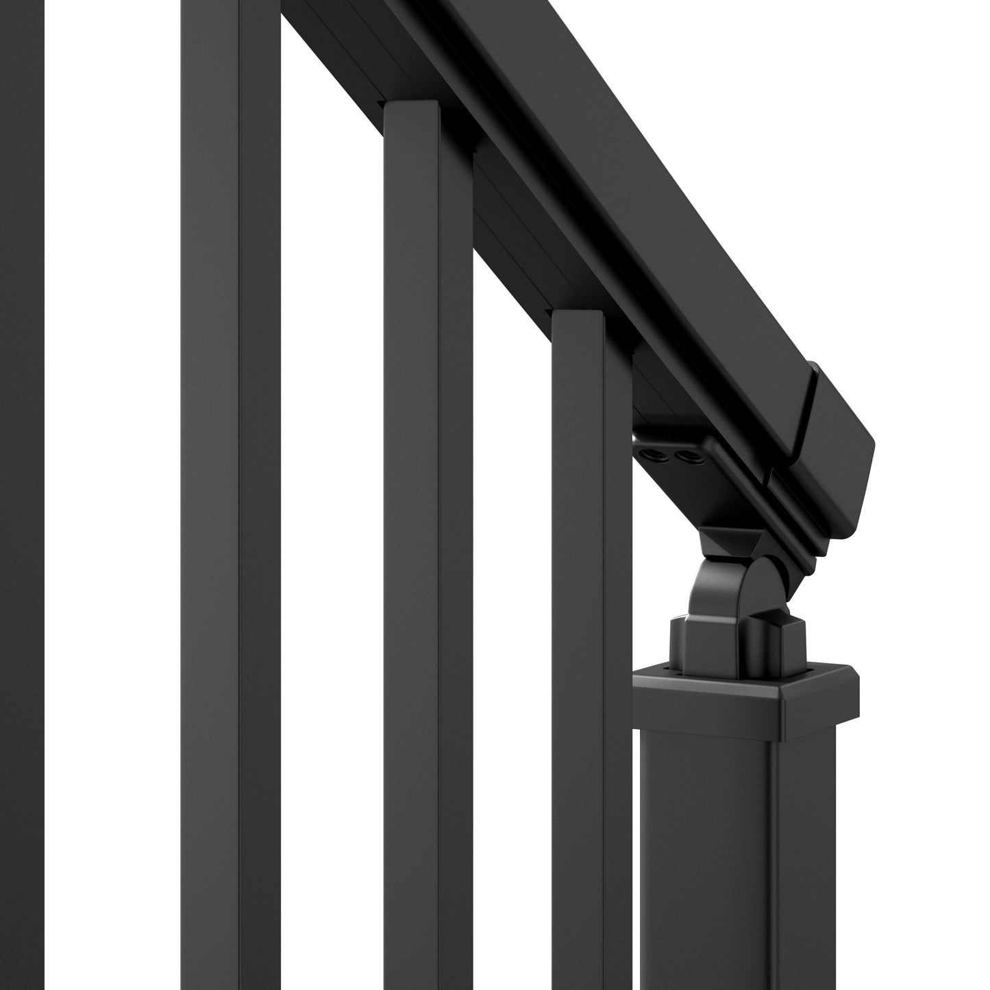 Freedom Margate Pre-assembled 6-ft x 36-in Matte Black Aluminum Deck Stair Rail Kit